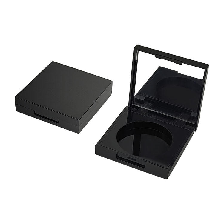 Y459小方格圆孔眼影盒 小巧玲珑粉盒系列 卡扣设计翻盖带镜 多种工艺可选